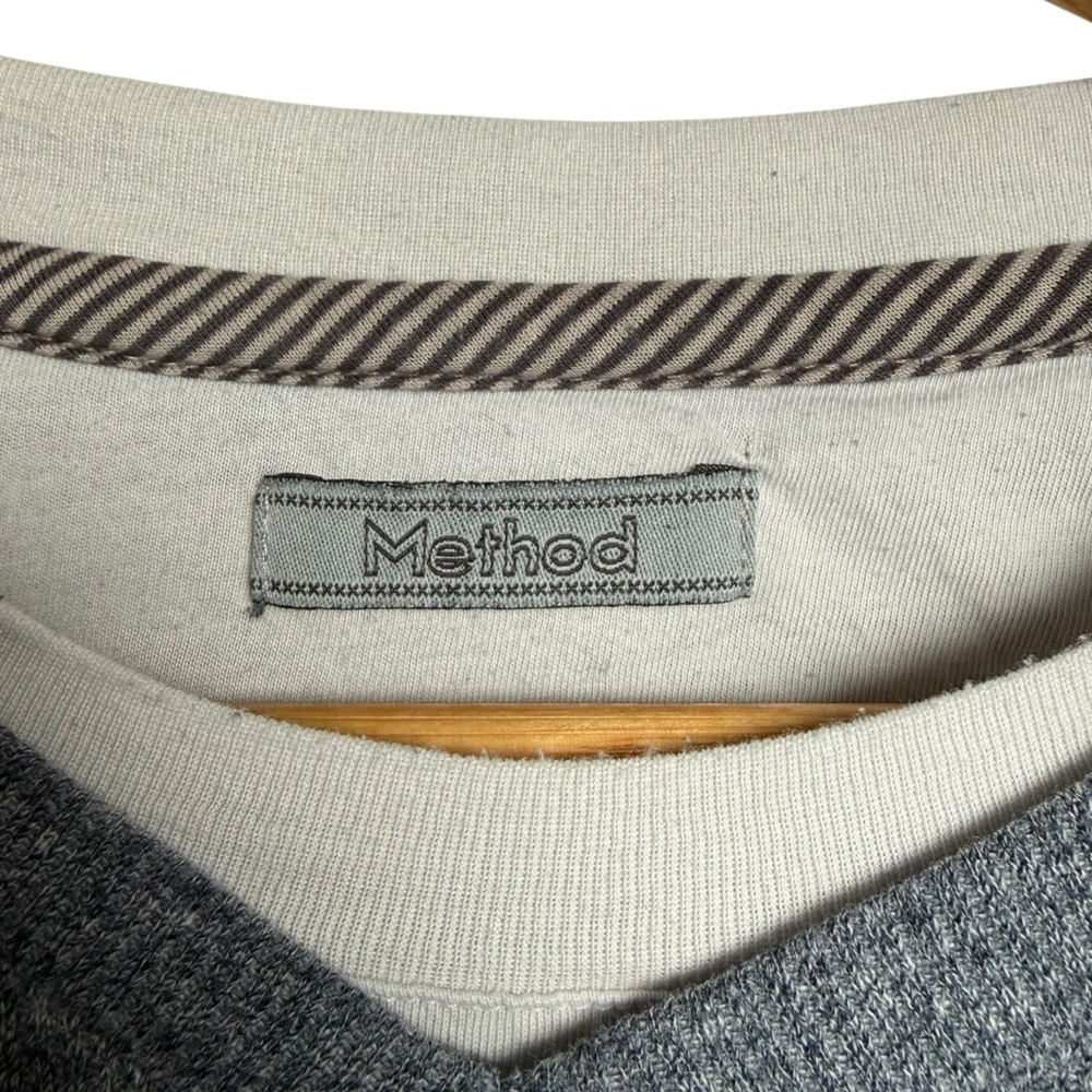 4/$25 Kohl’s Method Men Layered Effect Pullover Crewneck Sweater Navy Blue White - Picture 5 of 5